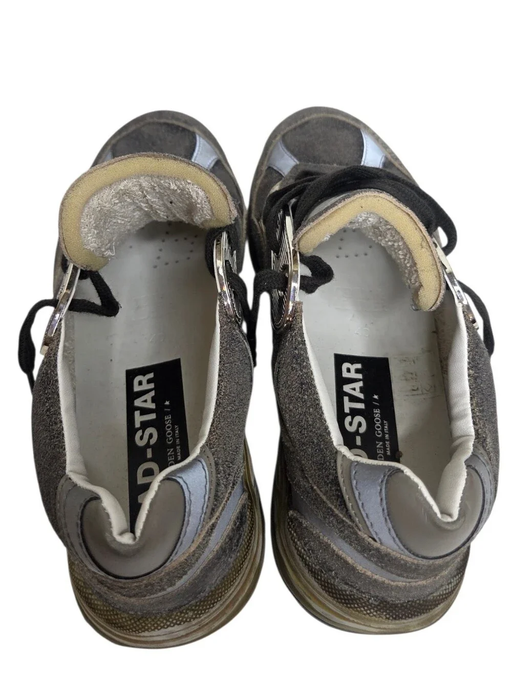 GOLDEN GOOSE DAD-STAR Metallic Gray Sneaker